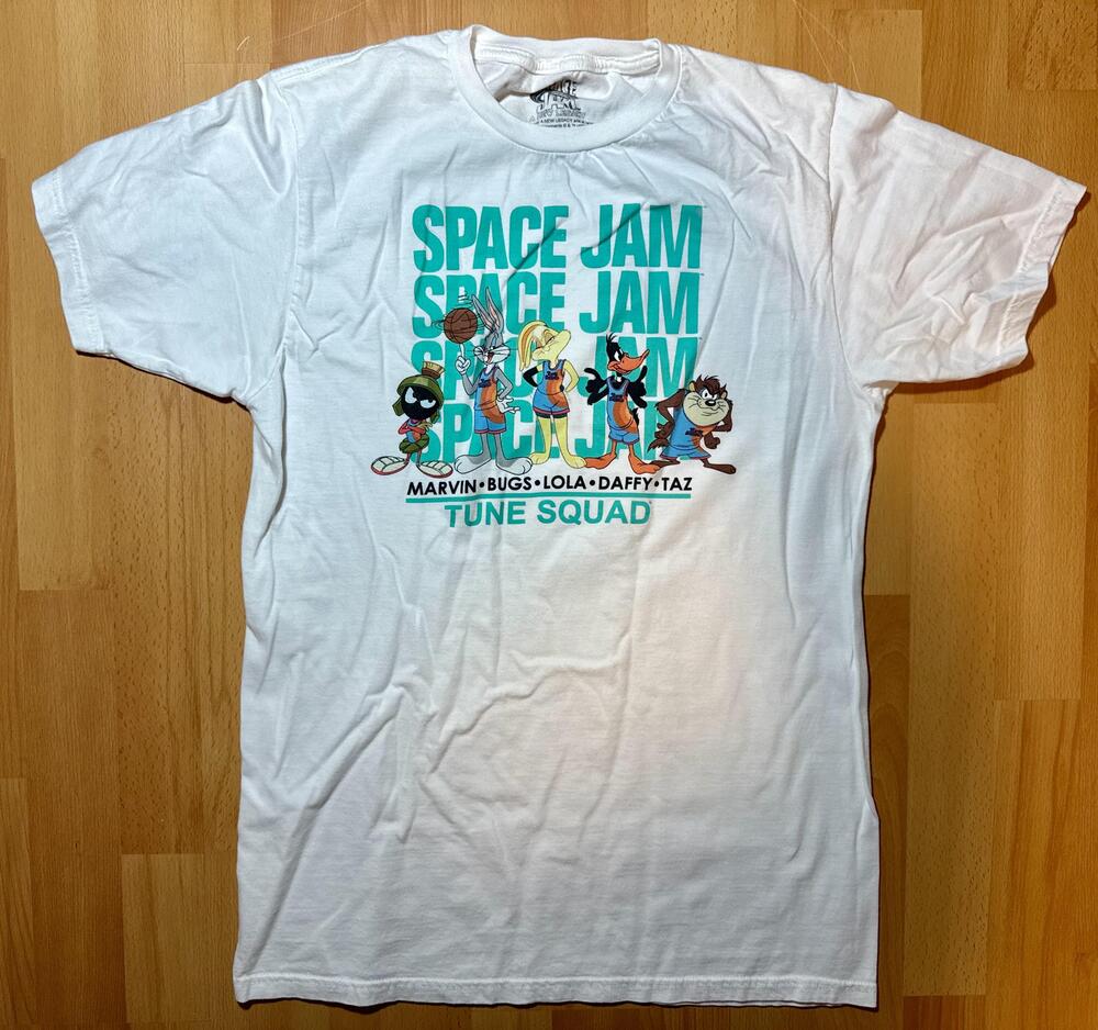 Space Jam Tune Squad Shirt Mens Medium Marvin Bugs Lola Daffy Taz Movie Tee Bask